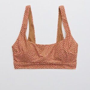 Aerie Printed Banded Wide Strap Scoop Bikini Top - Size S